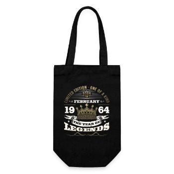 61ème anniversaire cadeau mari Original février 1964 - Sac à bouteille - noir - Devant