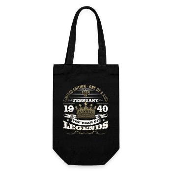 85. Geburtstag Geschenk Mann Original Februar 1940 - Geschenkbeutel für Flaschen - Schwarz - Vorne
