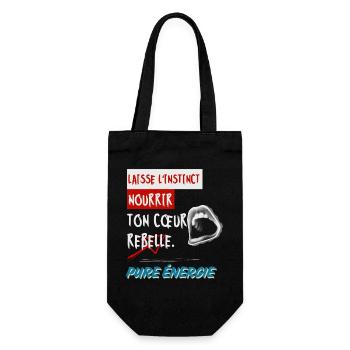 "Let instinct feed your rebellious heart. Pure - Gift Bag for Bottles - black - Front
