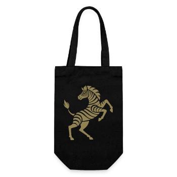 Zebra Hufe hoch Kunststück Silhouette - Geschenkbeutel für Flaschen - Schwarz - Vorne