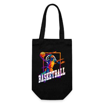 Basketball Basketballer Spieler Fan Vintage Retro - Geschenkbeutel für Flaschen - Schwarz - Vorne