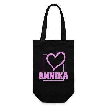 Annika als Bachelorette - Geschenkbeutel für Flaschen - Schwarz - Vorne
