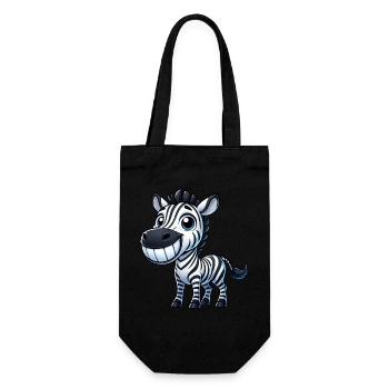 Zebra Grin Tooth Cartoon Happiness Joy Laughter - Gift Bag for Bottles - black - Front