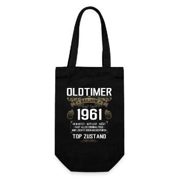 64. Geburtstag Oldtimer 1961 Jahrgang 61 - Geschenkbeutel für Flaschen - Schwarz - Vorne