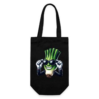 Cool oignon de printemps style bande dessinée - Sac à bouteille - noir - Devant