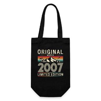 18ème anniversaire cadeau mari millésime mars 2007 - Sac à bouteille - noir - Devant