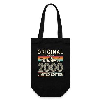 25ème anniversaire cadeau mari Vintage mars 2000 - Sac à bouteille - noir - Devant