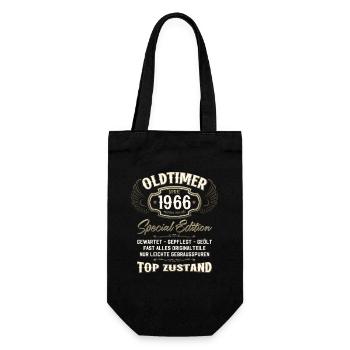 60. Geburtstag Oldtimer April Jahrgang 1966 - Geschenkbeutel für Flaschen - Schwarz - Vorne