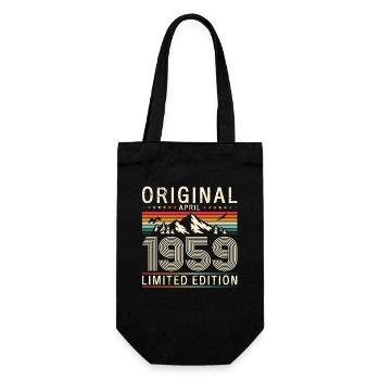 66th Birthday Original April Vintage 1959 - Gift Bag for Bottles - black - Front