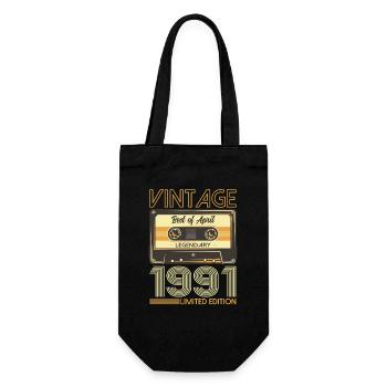 34ème anniversaire cassette cadeau mari avril 1991 - Sac à bouteille - noir - Devant