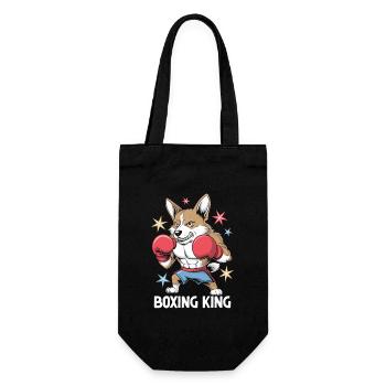 Ein Corgi Boxing King Boxer Sport Kraft Gym - Geschenkbeutel für Flaschen - Schwarz - Vorne