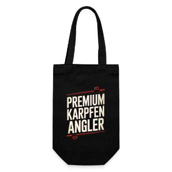 Premium Karpfen Angler - Geschenkbeutel für Flaschen - Schwarz - Vorne