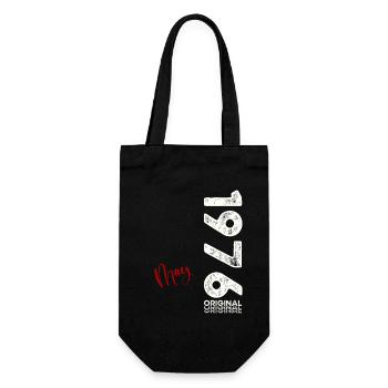 50. Geburtstag Original Mai Jahrgang 1976 - Geschenkbeutel für Flaschen - Schwarz - Vorne