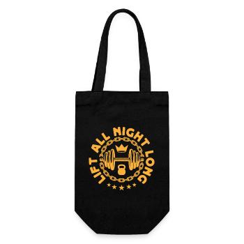 Fitness Motivation Bodybuilder Lift All Night Long - Gift Bag for Bottles - black - Front