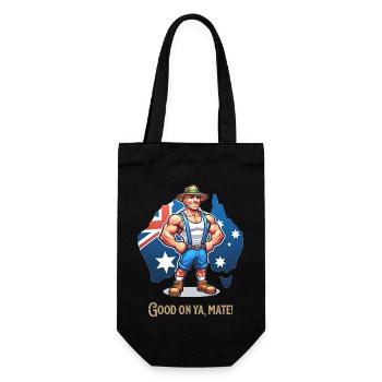 Australien lustiges Design - Geschenkbeutel für Flaschen - Schwarz - Vorne