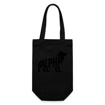 Alpha - Motivational Wolf Logo - Gift Bag for Bottles - black - Front