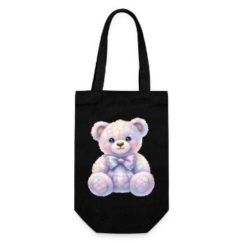 Coquette Glitter Teddy Bear 🧸 - Gift Bag for Bottles - black - Front