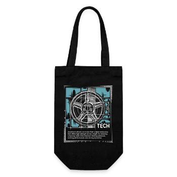Rims Blueprint – Technology Sketch Wheel - Gift Bag for Bottles - black - Front