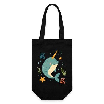 Narval dans la mer – La licorne des océans - Sac à bouteille - noir - Devant