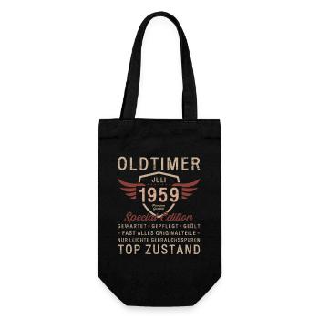 66th Birthday Oldtimer July Vintage 1959 - Gift Bag for Bottles - black - Front