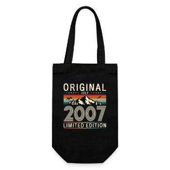 18. Geburtstag Geschenk Mann Original Juli 2007 - Geschenkbeutel für Flaschen - Schwarz - Vorne