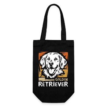 Golden Retriever retro Illustration für Hundefans - Geschenkbeutel für Flaschen - Schwarz - Vorne