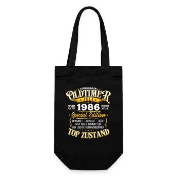 40. Geburtstag Oldtimer Juli Jahrgang 1986 - Geschenkbeutel für Flaschen - Schwarz - Vorne