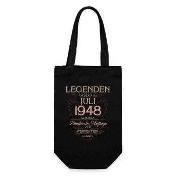 77th Birthday Legend July Born in 1948 - Gift Bag for Bottles - black - Front