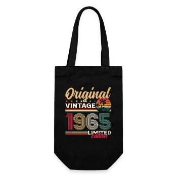 60th Birthday Original Vintage 1965 - Gift Bag for Bottles - black - Front