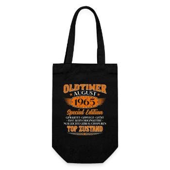60th Birthday Oldtimer August Vintage 1965 - Gift Bag for Bottles - black - Front