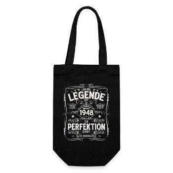 77th Birthday Legend August Born in 1948 - Gift Bag for Bottles - black - Front
