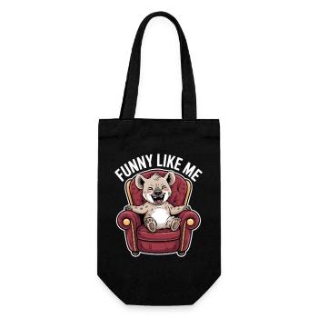 Personnage de bande dessinée hyène mignonne - Sac à bouteille - noir - Devant