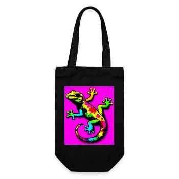 Gecko - Geschenkbeutel für Flaschen - Schwarz - Vorne