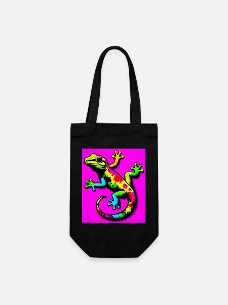 Gecko - Geschenkbeutel für Flaschen - Schwarz