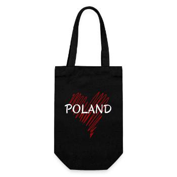 I love Poland, my heart is in Poland - Gift Bag for Bottles - black - Front