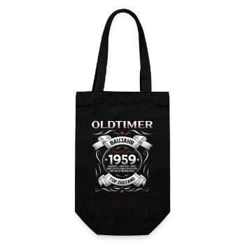 66. Geburtstag Mann Oldtimer Jahrgang 1959 - Geschenkbeutel für Flaschen - Schwarz - Vorne