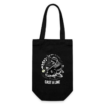 Cast a Line – Vintage Angelshirt für Männer - Geschenkbeutel für Flaschen - Schwarz - Vorne