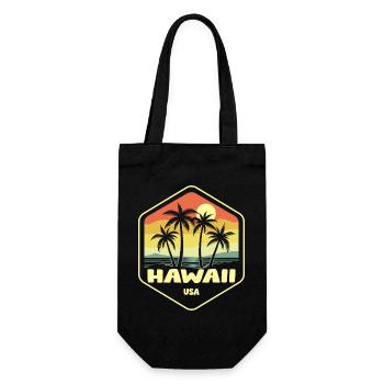 Hawaii Palmiers Crépuscule Vintage - Sac à bouteille - noir - Devant