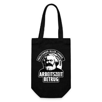 Working Time Scam Shirt – Anti Work Meme Design - Gift Bag for Bottles - black - Front
