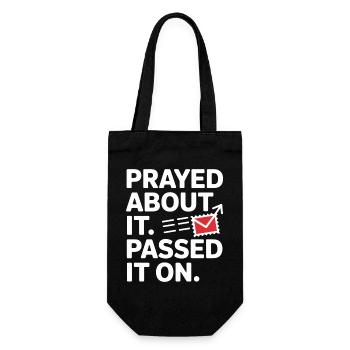 Prayed About It Passed It On Gebet - Geschenkbeutel für Flaschen - Schwarz - Vorne