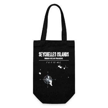 Carte des Seychelles Boussole Vintage Design - Sac à bouteille - noir - Devant