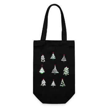  weiße Weihnachten  - Geschenkbeutel für Flaschen - Schwarz - Vorne