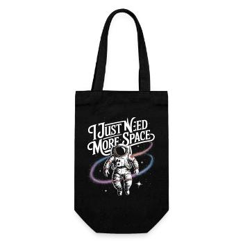 I just need more Space - Cool Astronaut Logo - Gift Bag for Bottles - black - Front