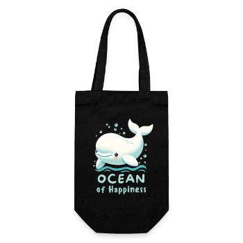 La baleine blanche dans l’océan du bonheur - Sac à bouteille - noir - Devant