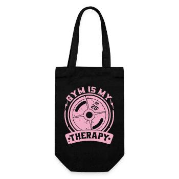 Gym is my therapy - Gift Bag for Bottles - black - Front