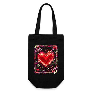 As de cœur Costume de cartes à jouer Poker de carnaval Drôle - Sac à bouteille - noir - Devant