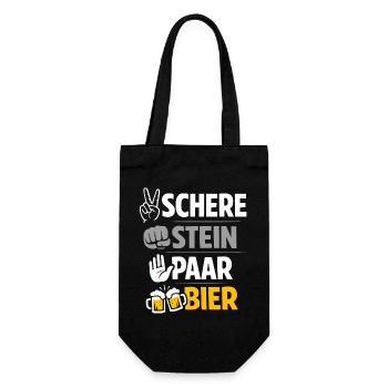 Scissors, Stone Couple of Beer: Friendship & Beer - Gift Bag for Bottles - black - Front