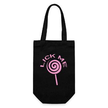 Lèche-moi la sucette rose | Mignonne Candy Love Design - Sac à bouteille - noir - Devant