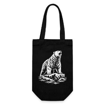 Motif tribal de l’ours polaire – Ours polaire sauvage - Sac à bouteille - noir - Devant