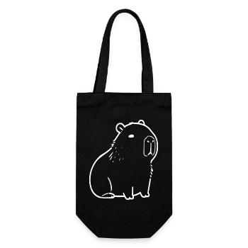 Capybara capybara blanc - Sac à bouteille - noir - Devant